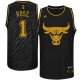 Chicago Bulls 1 Derrick Rose métaux précieux mode Swingman Limited Édition noir maillots